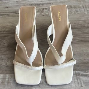 Square Toed White Aldo Heels